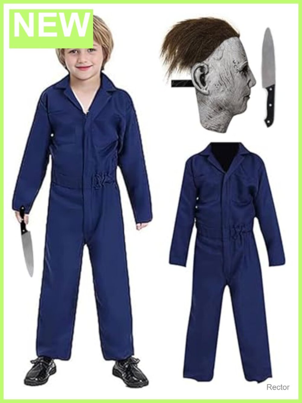 Kids Scary Killer Costume Boys Halloween Cosplay Outfit 3-12 Years
